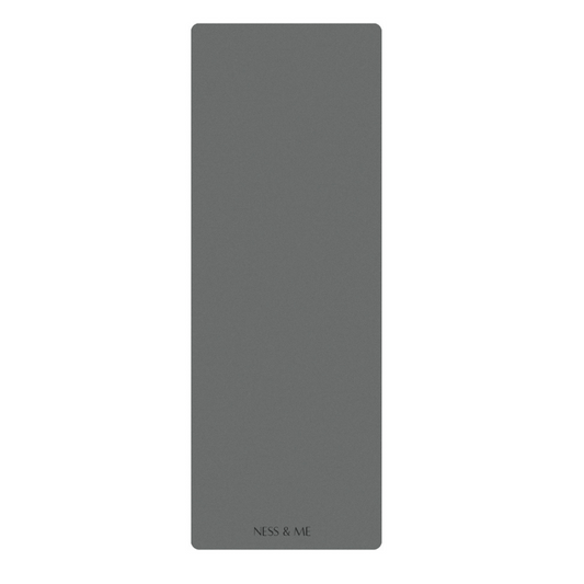 Anti-Slip Yoga Mat 4mm - Grey (+ Free Carry Strap)